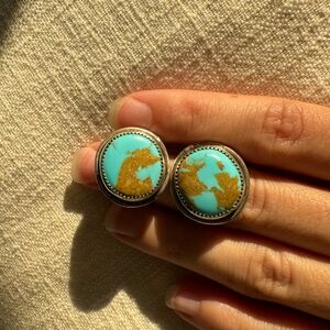 Large turquoise studs